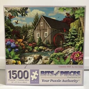 BITS and PIECES 1500 PC Puzzle 24x33" Country Mill Floral‎ Factory Sealed